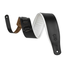 Load image into Gallery viewer, Levy's Leathers M26PD-BLK_WHT Top Grain Leather Guitar Straps - Black and White Tuxedo