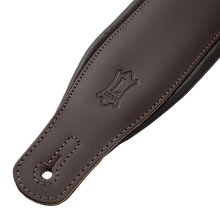 Load image into Gallery viewer, Levy's Leathers M26PD-DBR-XL 3" Wide Amped Leather Series Extra Long Guitar Strap - Dark Brown