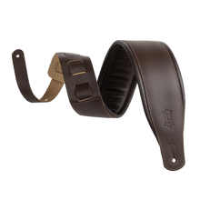 Load image into Gallery viewer, Levy's Leathers M26PD-DBR_DBR 3" Wide Amped Leather Series Guitar Strap - Dark Brown
