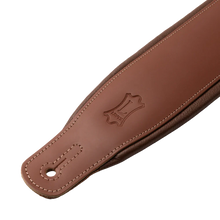 Load image into Gallery viewer, Levy's Leathers M26PD-WAL-BRN 3" Wide Top Grain Leather Guitar Straps - Black and White Tuxedo