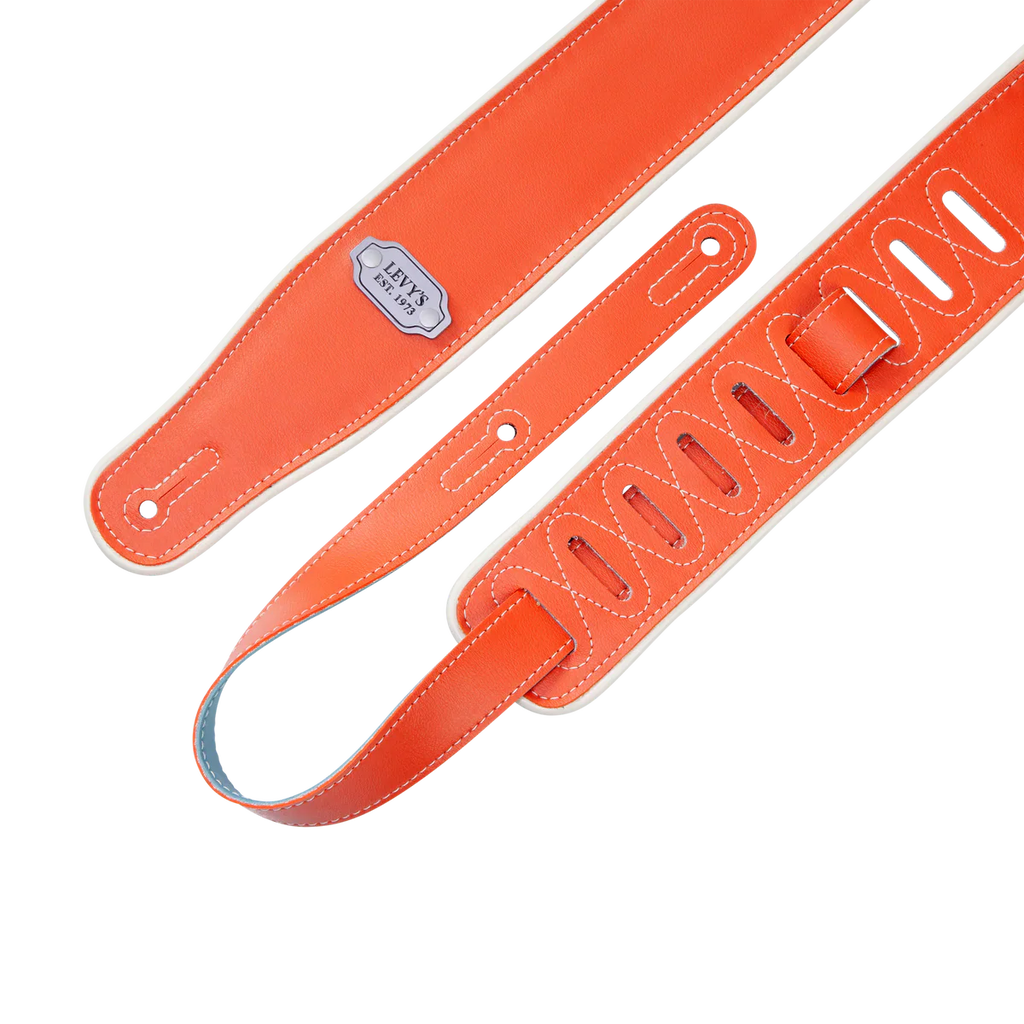 Levy's Leathers M26VCP-ORG_TEL Reversible Vinyl Guitar Strap - Orange Teal