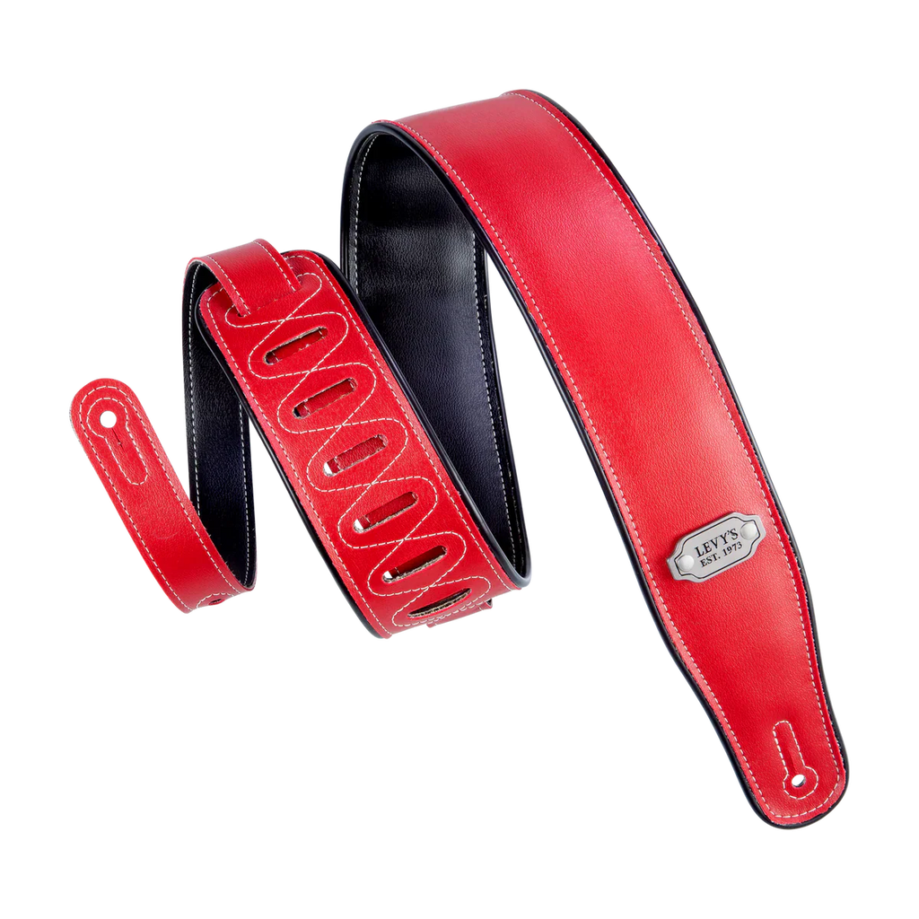 Levy's Leathers M26VP-RED_BLK Reversible Vinyl Guitar Strap - Red Black