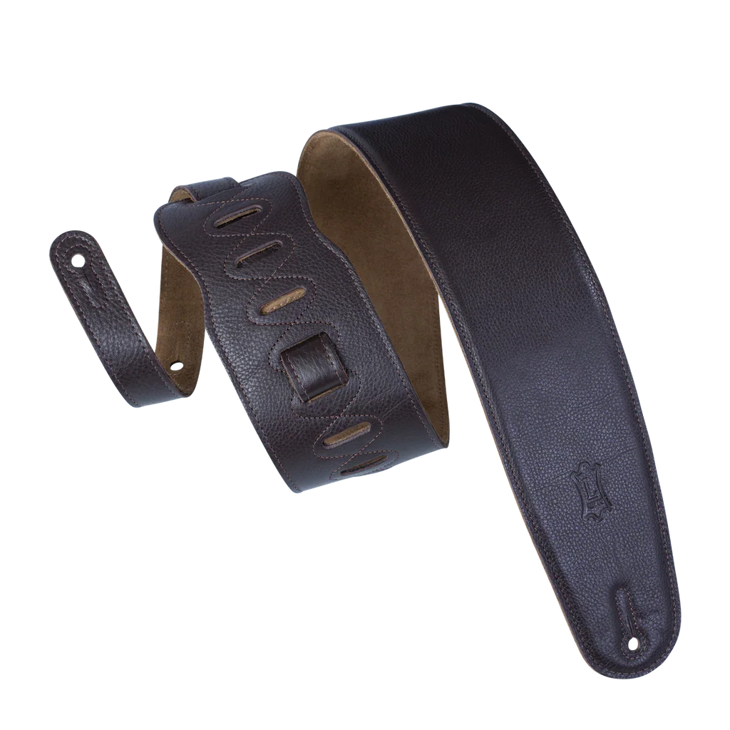 Levy's Leathers M4GF-DBR Genuine Garment Leather Bass Guitar Strap - Dark Brown