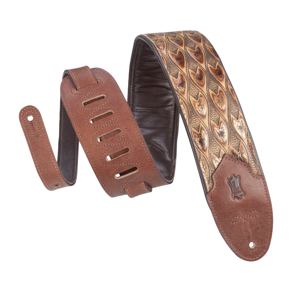 Levy's Leathers M4WP-004 Sundance Series 3" Wide Embossed Leather Guitar Strap