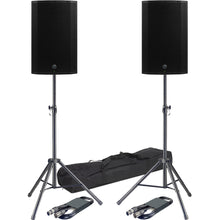 Load image into Gallery viewer, 2 Mackie Thump212XT 1400W 12" Powered Speaker 2-Way Digital Mixer Bluetooth Speaker Stand XLR Cables