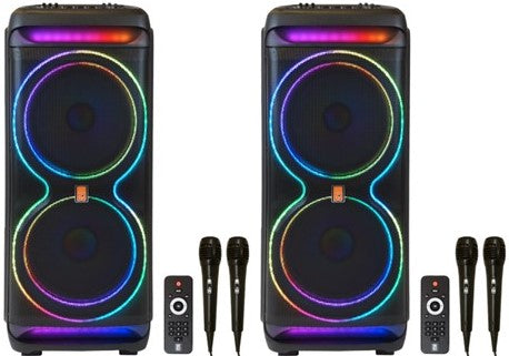 2 MR DJ MEMPHIS Dual 15” Powered Bluetooth DJ Speaker 6000W Active PA System