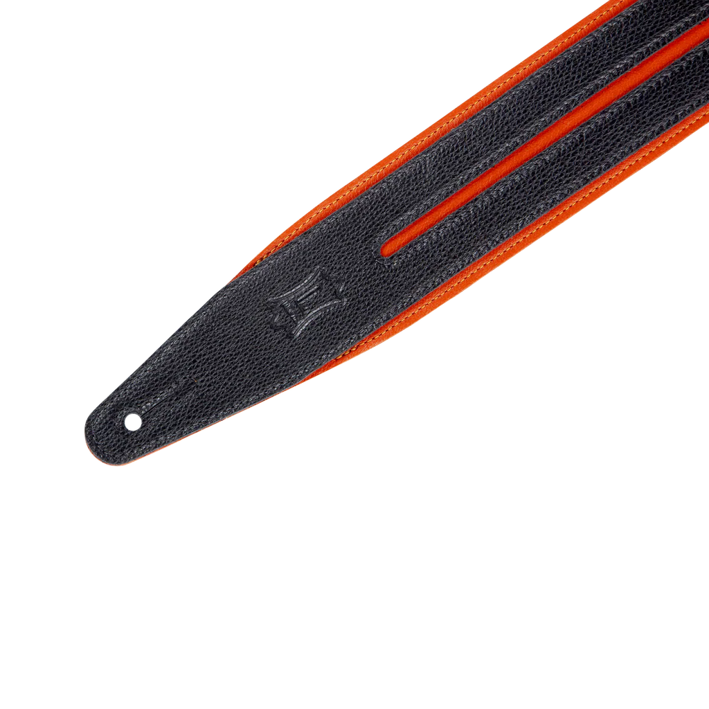 Levy's Leathers MG317DRS-ORG_BLK 2.5" Garment Leather Guitar Strap - Black and Orange