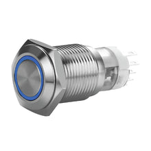 Load image into Gallery viewer, Install Bay MIBRSSB16 16 MM Stainless Momentary Switch With Harness 5A IP67 - Blue