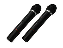Load image into Gallery viewer, Dual Frequency RF Wireless Dual Microphone System Low Battery LED Indicators 100 Feet Range Karaoke Mic with 1/4" Audio Cable Cordless Receiver