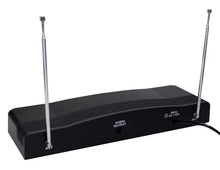 Load image into Gallery viewer, Dual Frequency RF Wireless Dual Microphone System Low Battery LED Indicators 100 Feet Range Karaoke Mic with 1/4" Audio Cable Cordless Receiver