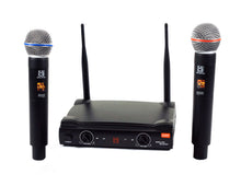 Load image into Gallery viewer, Mr. Dj MIC-UHF200 Professional Wireless Microphone System Kit with 2 Handheld &amp; Wireless Receiver