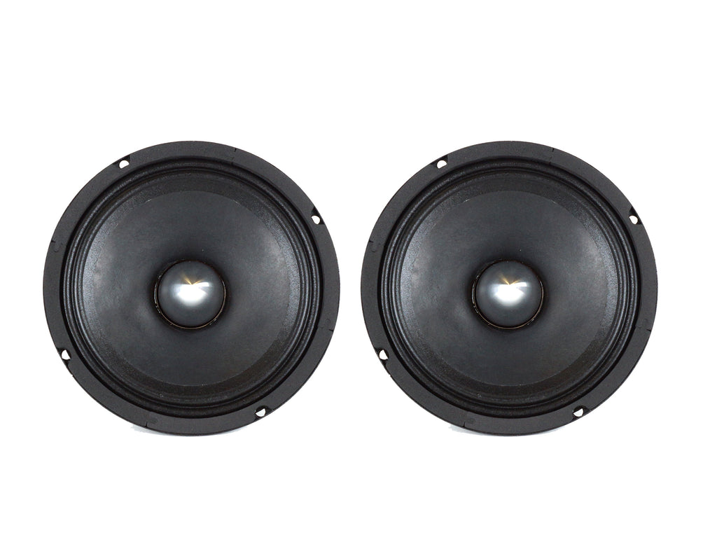 2 Absolute MID65P 6.5" 500W Mid-Range Aluminum Bullet Loudspeaker + Flat Box