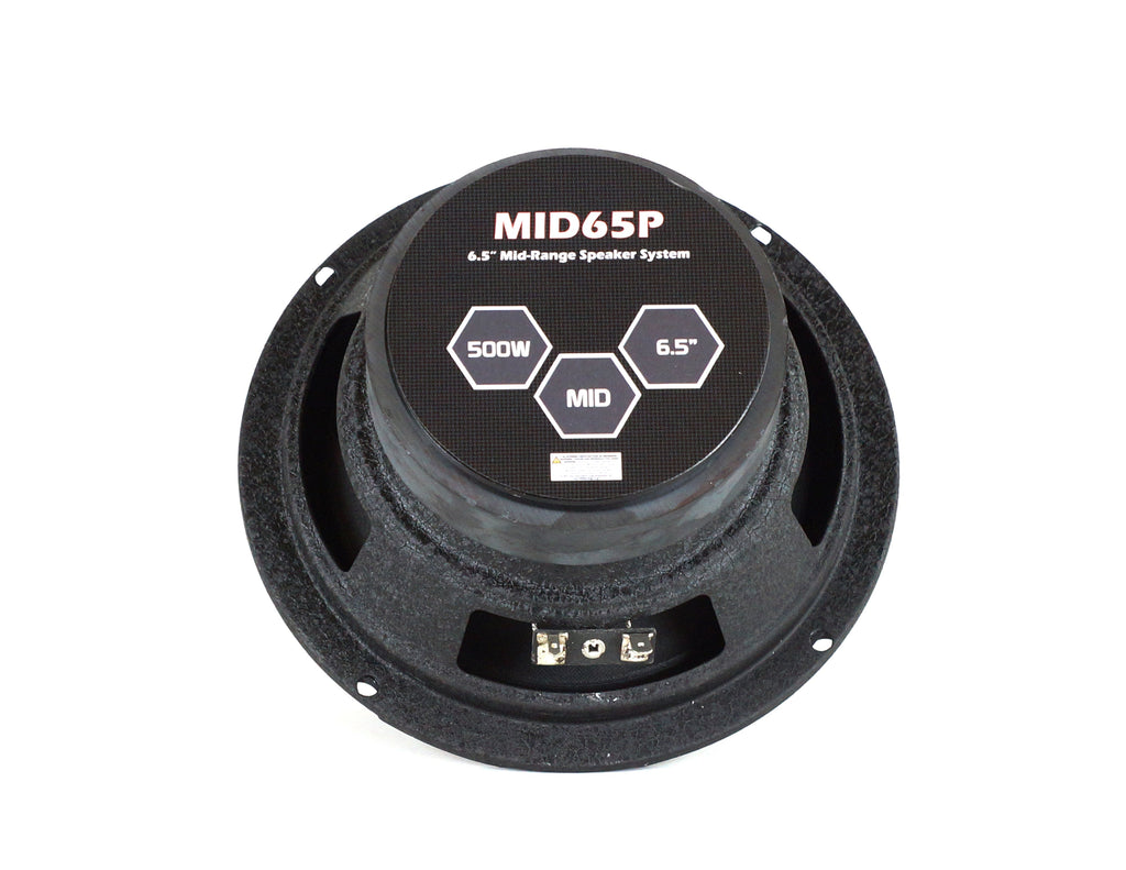 2 Absolute MID65P 6.5" 500W Mid-Range Aluminum Bullet Loudspeaker + Flat Box