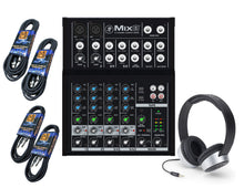 Load image into Gallery viewer, Mackie Mix8 8-Channel Compact Mixer Bundle with MR DJ Headphones, Two 1/4" TRS Cables &amp;  XLR Cables