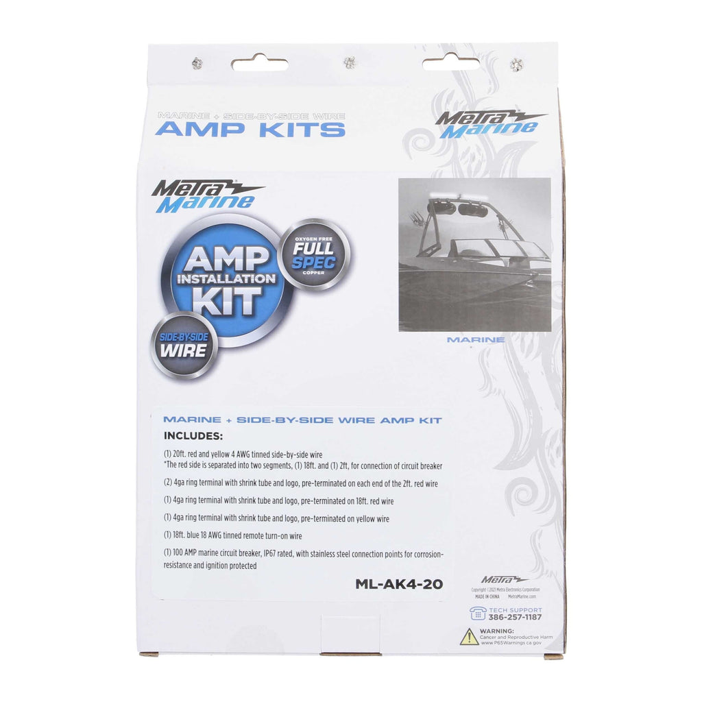 Marine ML-AK4-20 4 AWG Marine Amp Kit - 20ft. w/ Circuit Breaker