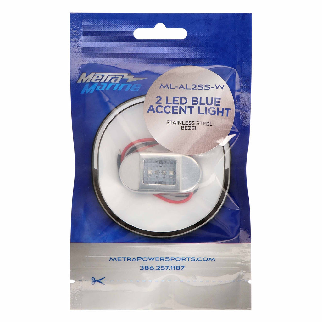 Marine ML-AL2SS-W White 2-LED Accent Light - Stainless Steel Bezel
