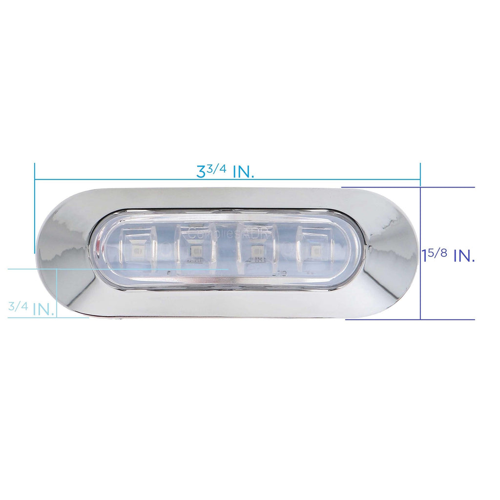 Marine ML-AL4CL-W White 4-LED Accent Light - Chrome Plastic Bezel