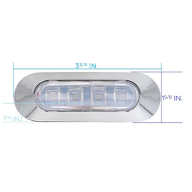 Marine ML-AL4CL-B Blue 4-LED Accent Light - Chrome Plastic Bezel