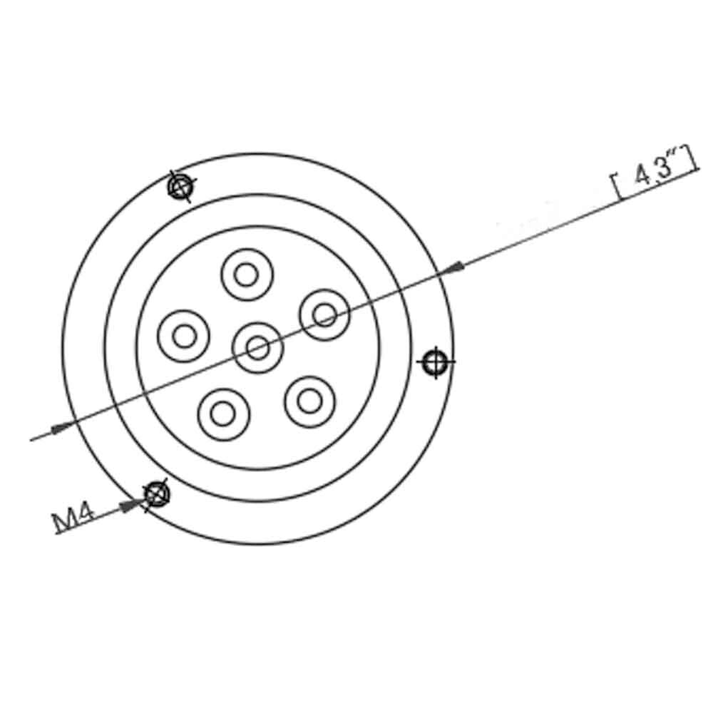 Marine ML-RGBW72W 72W RGBW Underwater Transom Light, Brass