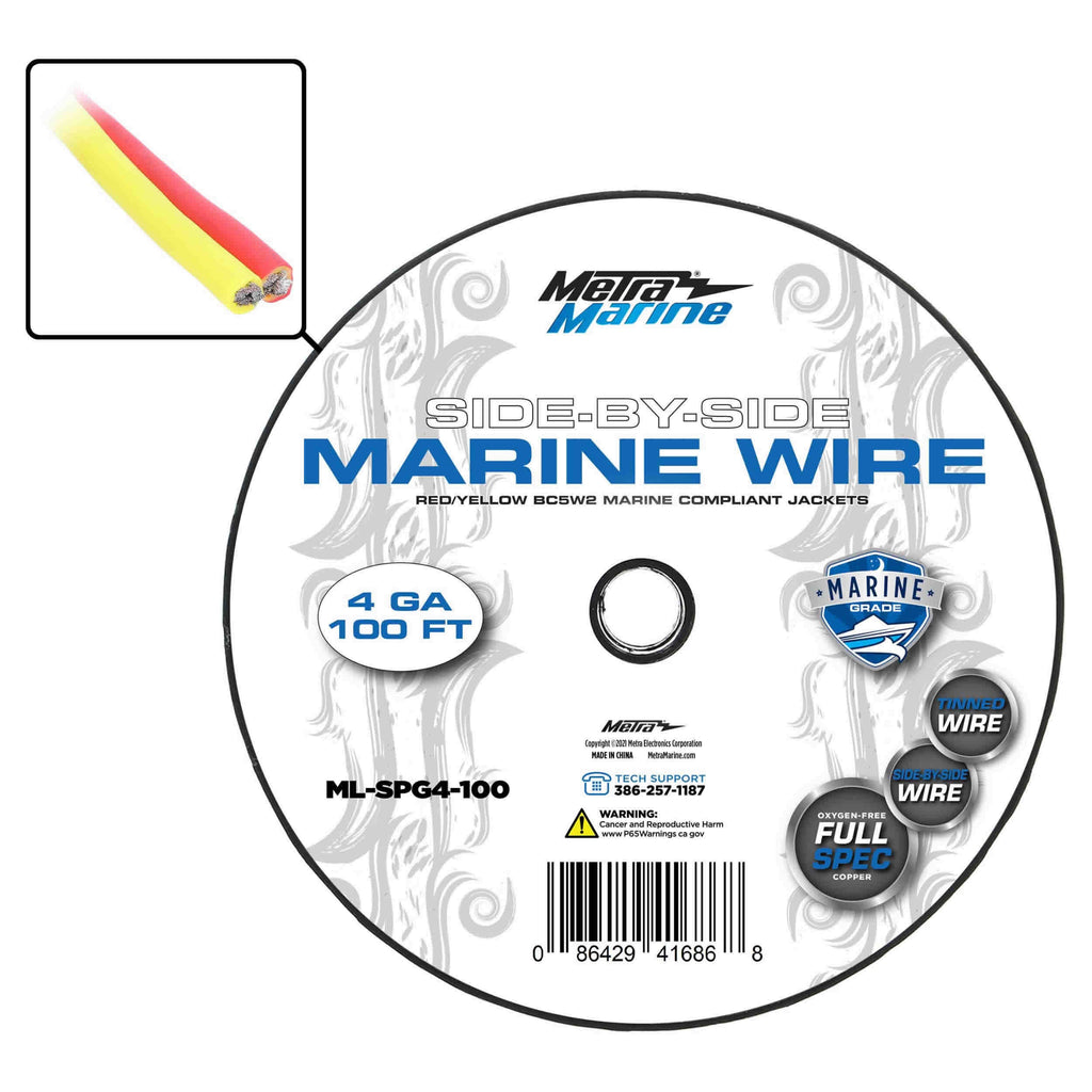 Marine ML-SPG4-100 Power + Ground Wire 4 Gauge Side-by-Side Wire