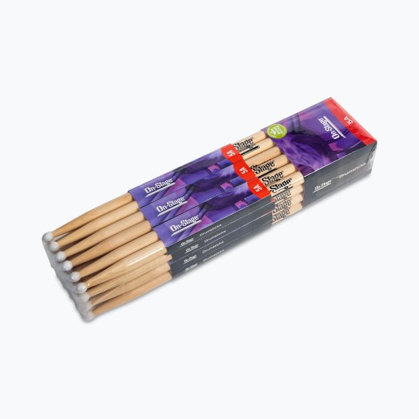 On-Stage MN5A Maple Drum Sticks (5A, Nylon Tip, 12pr)