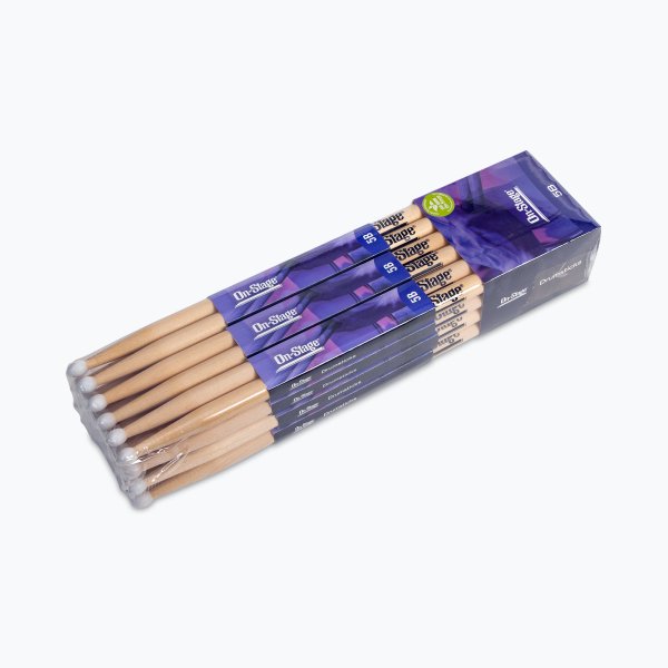 On-Stage MN5B Maple Drum Sticks (5B, Nylon Tip, 12pr)