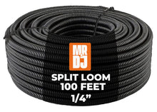 Load image into Gallery viewer, MR DJ DSLT14 200 feet 1/4" 200' split loom tube polyethylene pe high temperature DJ automotive, marine, industrial electrical wire &amp; cable conduit
