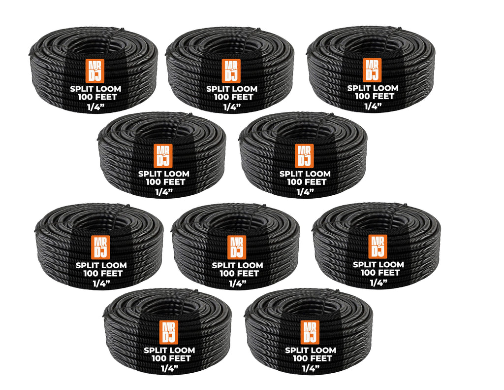 MR DJ DSLT14 1/4" 1000' split loom tube polyethylene high temperature DJ automotive marine industrial electrical wire & cable conduit