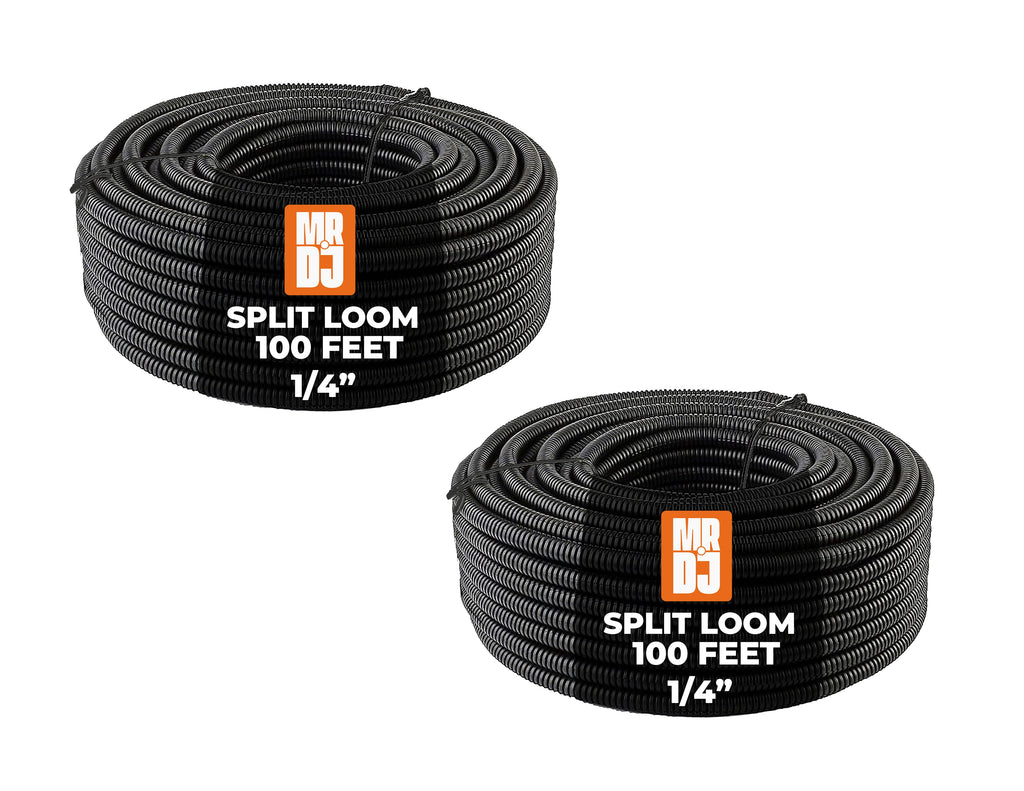 MR DJ DSLT14 200 feet 1/4" 200' split loom tube polyethylene pe high temperature DJ automotive, marine, industrial electrical wire & cable conduit
