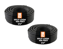 Load image into Gallery viewer, MR DJ DSLT14 200 feet 1/4" 200' split loom tube polyethylene pe high temperature DJ automotive, marine, industrial electrical wire &amp; cable conduit