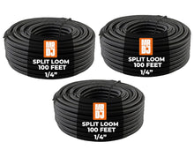 Load image into Gallery viewer, MR DJ 300' (100' Roll) 1/4" 3/8" 1/2" Split Wire Loom Conduit Tubing Sleeve Tube Bundle
