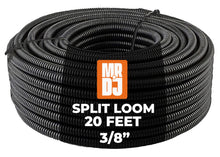 Load image into Gallery viewer, MR DJ 3-Pack 1/4", 3/8", 1/2" x 20 Feet Each Split Wire Loom Convoluted Tubing
