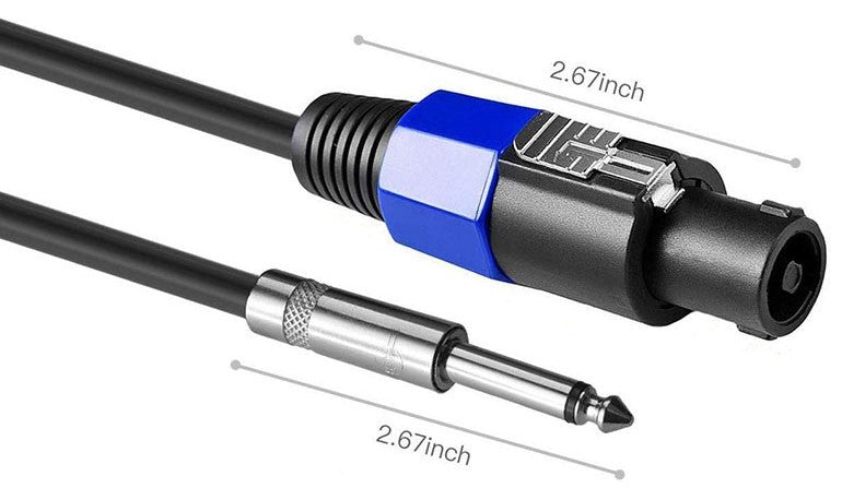 MR DJ CQSM6 6' Pro PA DJ Karaoke Speakon Plug to 6.35mm 1/4" Plug Speaker Wire Cable