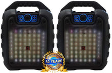 Load image into Gallery viewer, MR DJ DISCO 5.25" Portable Powerful PA Bluetooth Speaker Karaoke Machine with Sound Activated Lights, Battery Powered, FM Radio, USB/Micro SD Card, &amp; LED Party Light