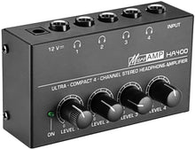 Load image into Gallery viewer, MR DJ Microamp HA400 Ultra-compact 4-channel stereo headphone amplifier