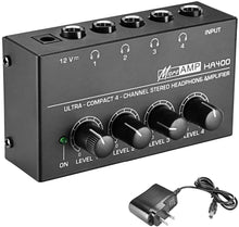 Load image into Gallery viewer, MR DJ Microamp HA400 Ultra-compact 4-channel stereo headphone amplifier