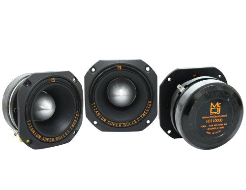 Mr Dj HDT1000B 4" Titanium Bullet High Compression Tweeter Car Van ATV UTV Marine Boat Motorcycle Motorsports, and Competition