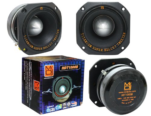 Mr Dj HDT1000B 4" Titanium Bullet High Compression Tweeter Car Van ATV UTV Marine Boat Motorcycle Motorsports, and Competition