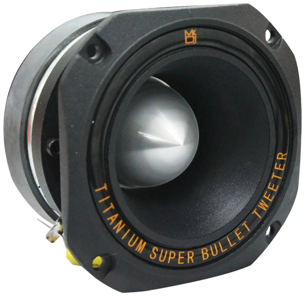 Mr Dj HDT1000B 4-Inch 4" Titanium Bullet High Compression Tweeter Black