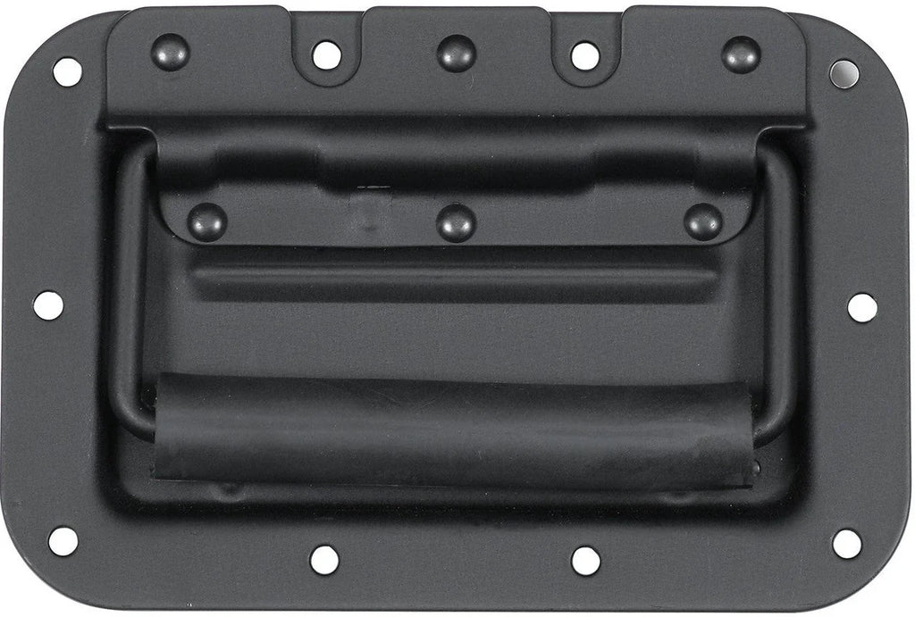 2 MR DJ HR100B Spring Loaded Recessed Handle Spring Loaded Recessed Heavy Duty Black Flight Case Speaker Cabinet Handle