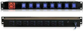 PSC300 Luz de escenario con 8 canales de energía de Gaza y con luz azul Alterna On / Off Power Panel