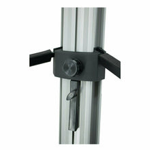 Load image into Gallery viewer, MR DJ KS1000 Professional 2-Tier Column Keyboard Stand Silver W 5/8" Mic Mount
