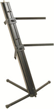 Load image into Gallery viewer, MR DJ KS1000B PRO 2-Tier Column Keyboard Stand W 5/8" Mic Black