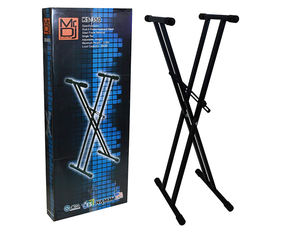 MR DJ KS350 Adjustable Metal Music Keyboard Electronic Piano Dual X Stand