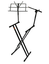 Load image into Gallery viewer, MR DJ KS-700 Keyboard Stand with Music Note Holder &amp; Microphone Boom Arm