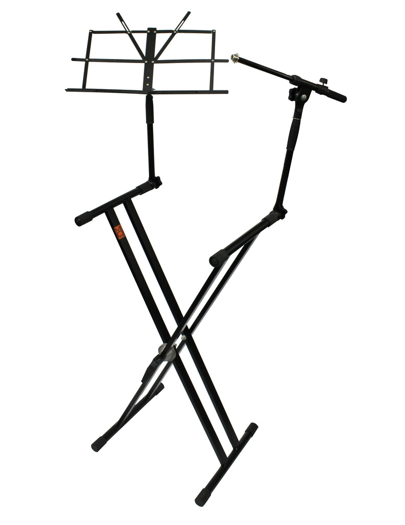 MR DJ KS-700 Keyboard Stand with Music Note Holder & Microphone Boom Arm