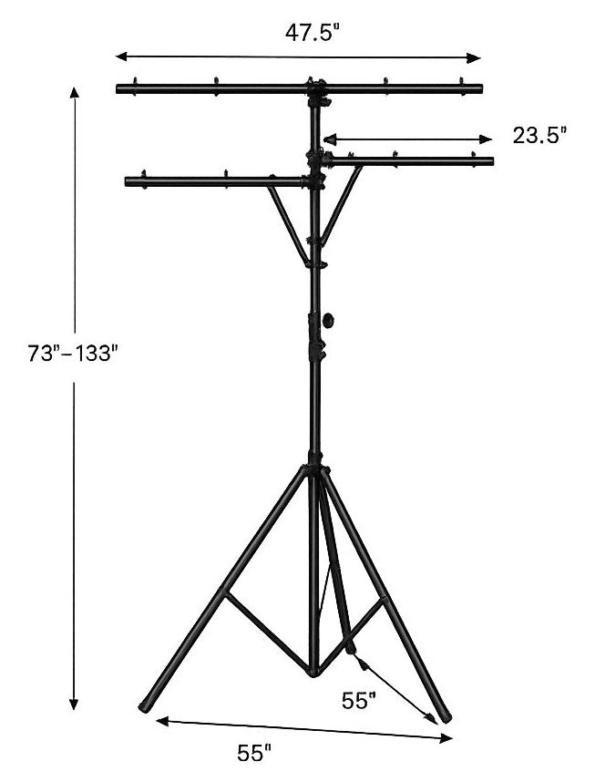 Mr Dj LS300 MR DJ SINGLE 12ft TALL T-BAR LIGHT STAND WITH DUAL SIDE BAR