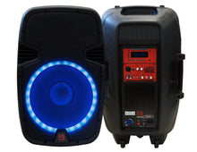 Load image into Gallery viewer, MR DJ PBX2690LB 15" Bluetooth Speaker + Stand 2-way 15" PA DJ 3500 Watts Active Powered Bluetooth Karaoke Speaker with LED Accent Lighting + Speaker Stand