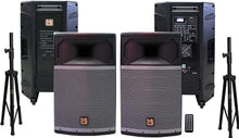 Load image into Gallery viewer, MR DJ PRO115BT &amp; PRO115S PA DJ Active &amp; Passive Speaker &amp; Stands Professional PRO PA DJ 15” 2-Way Full-Range Active &amp; Passive Loudspeaker