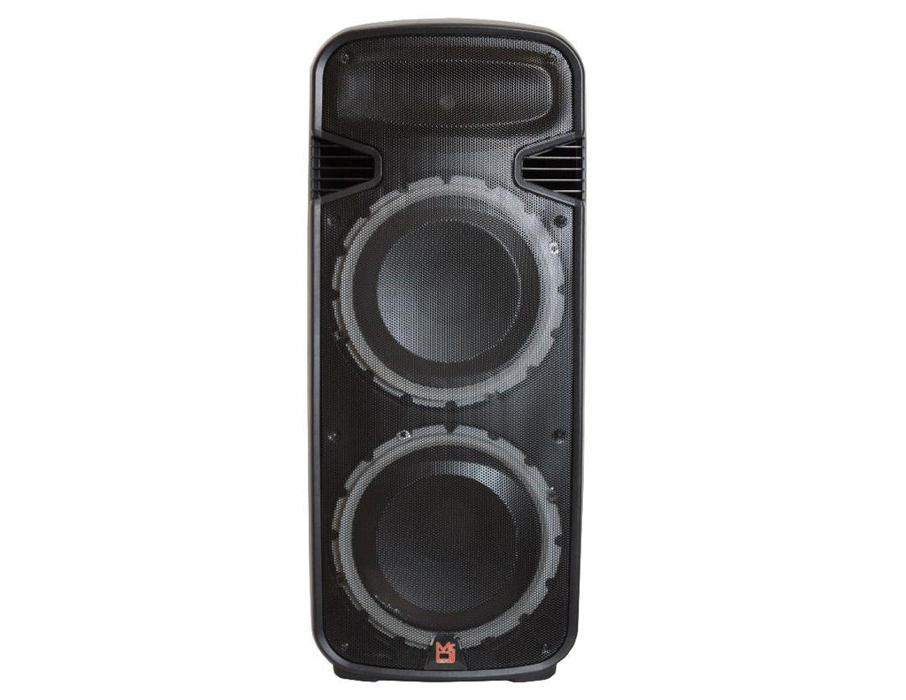 Mr. Dj PSBAT6200 Dual 15" Portable Rechargeable 4000W Powered DJ Active PA Speaker with Built-In Bluetooth & LED Light